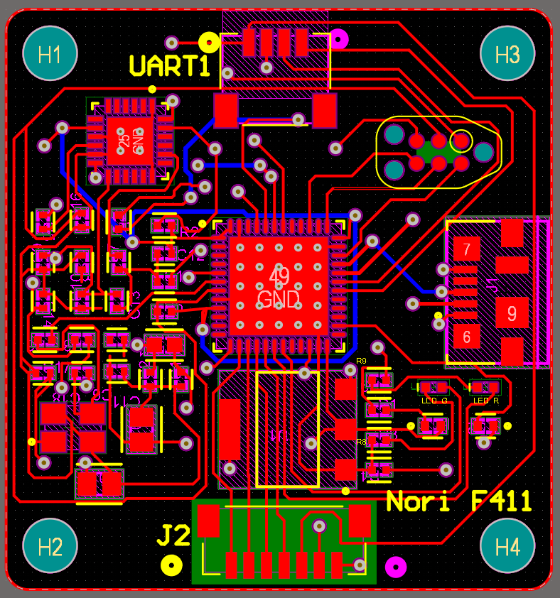 Nori F411 PCB (2D layout)