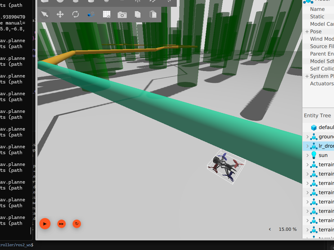 UAV Controller Gazebo simulation view